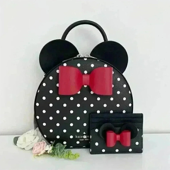 Disney x kate spade minnie mouse crossbody bag & card holder set new